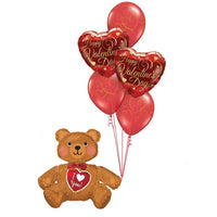 Valentines Sitting Bear I Love You Balloons Bouquet