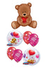 Valentines Teddy Bear Bubbles Balloon Bouquet