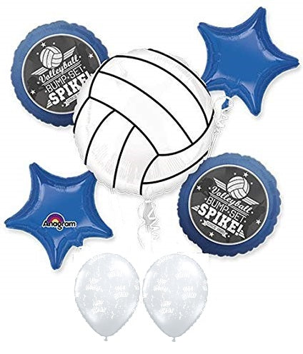 Volleyball Spike Birthday Balloon Bouquet with  Helium and Weight