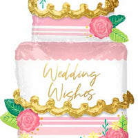 Wedding Wishes Cake AirLoonz Balloon AIR FILLED ONLY