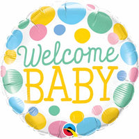 18 inch Welcome Baby Big Dots Balloons with Helium
