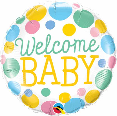 18 inch Welcome Baby Big Dots Balloons with Helium