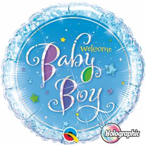 18 inch Welcome Baby Boy Star Blue Balloons with Helium