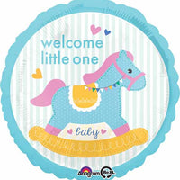 18 inch Baby Welcome Little One Rocking Horse Balloons with Helium