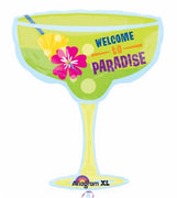 Luau Welcome to Paradise Tropical Drink Balloon with Helium and Weight