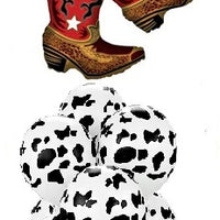 Western Dancing Boots Cowhide Balloon Bouquet with Helium and Weight