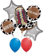 Western Boot Howdy Balloon Bouquet with Helium and Weight