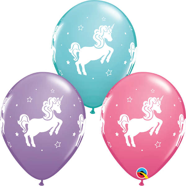 11 inch Whimsical Unicorn Balloons with Helium and Hi Float