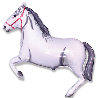 Farm Animals White Horse Shape Balloons with Helium and Weight