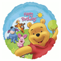 18 inch Winnie the Pooh Birthday Foil Balloon with Helium