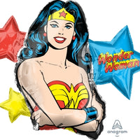 Wonder Woman Foil Balloon with Helium and Weight