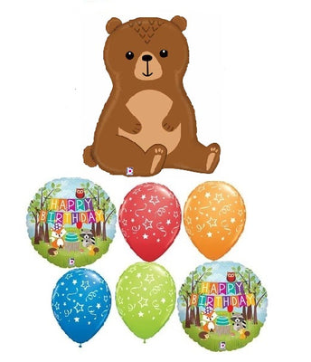Woodland Critters  Bear Birthday Balloon Bouquet