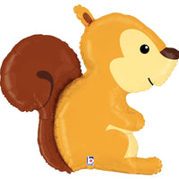 Woodland Critters Squirrel Shape Foil Balloon with Helium and Weight