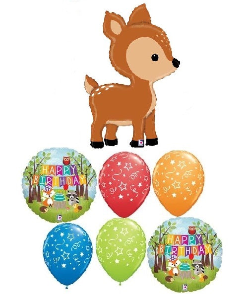 Woodland Critters Deer Birthday Balloon Bouquet