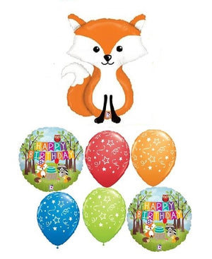 Woodland Critters Fox Birthday Balloon Bouquet