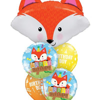Woodland Critters Fox Head Birthday Balloon Bouquet