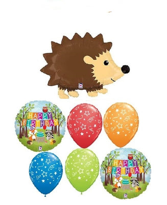 Woodland Critters Hedgehog Birthday Balloon Bouquet