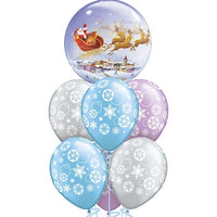 Christmas Santa Claus Snowflakes Bubble Balloons Bouquet