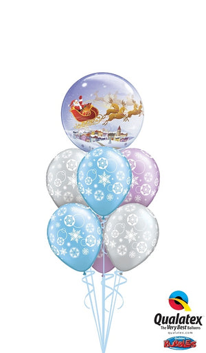 Christmas Santa Claus Snowflakes Bubble Balloons Bouquet