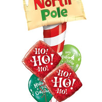Christmas North Pole Balloon Bouquet with Helium and Weight