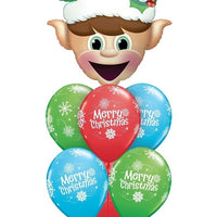 Christmas Elf Head Balloons Bouquet