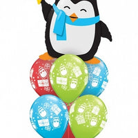 Christmas Penguin Presents Balloons Bouquet
