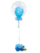 Snowflakes Bubble Balloon Centerpiece with Helium and Weight