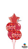 Merry Christmas Stars Red Gold Balloons Bouquet