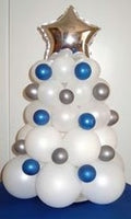 Christmas Tree White Blue Balloon Centerpiece