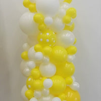 Yellow White Garland Balloon Column