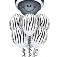 Jungle Animals Zebra Head Balloon Bouquet
