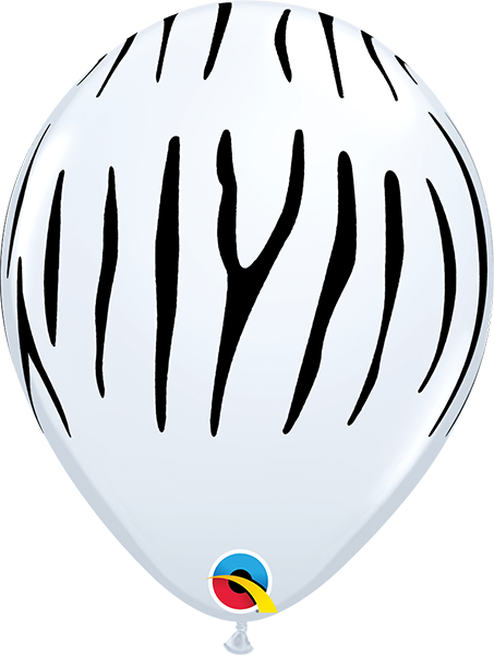 11 inch Animal Jungle Print Zebra Balloons with Helium and Hi Float