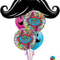Birthday Mustache Balloon Bouquet