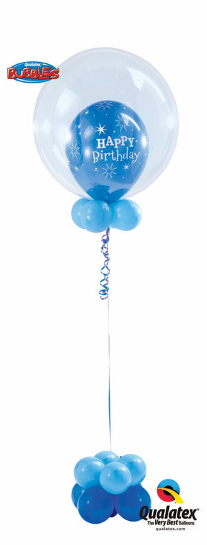 Birthday Sparkle Blue Balloon Centerpiece