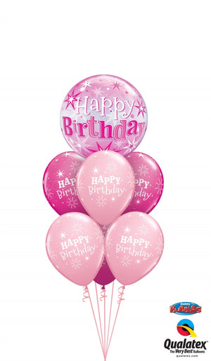 Birthday Sparkle Pink Bubble Balloon Bouquet