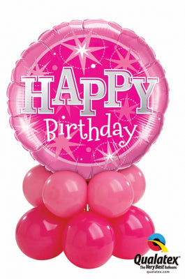 Birthday Sparkle Pink Balloon Centerpiece