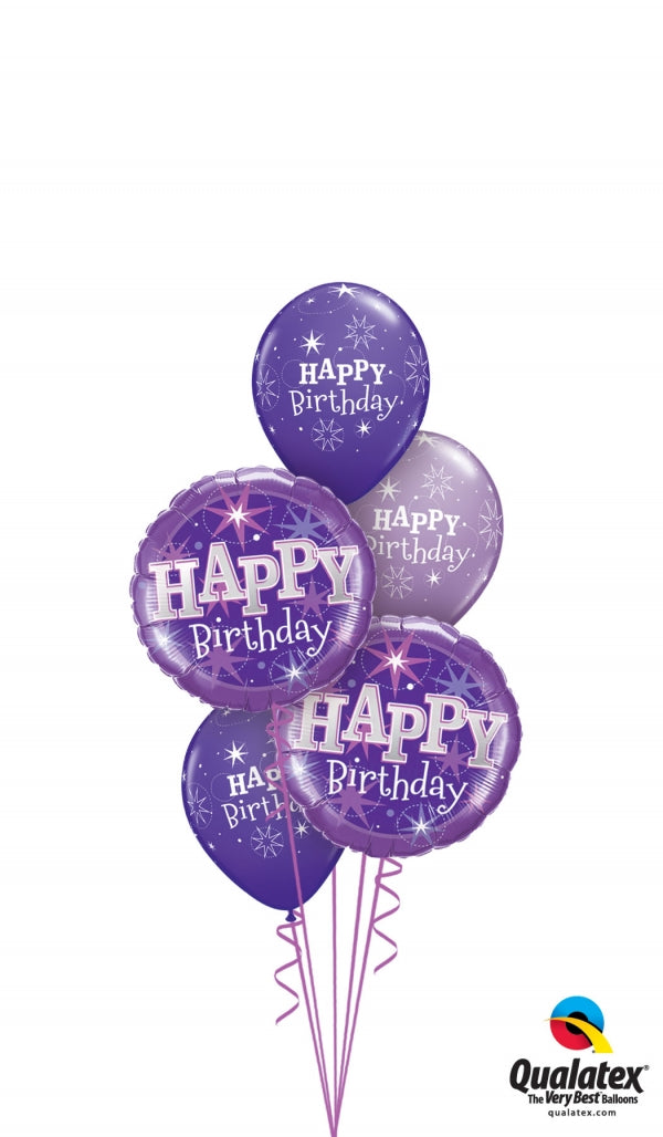 Birthday Sparkle Purple Balloon Bouquet