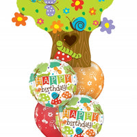 Tree and Flowers Birthday Balloons Bouquet