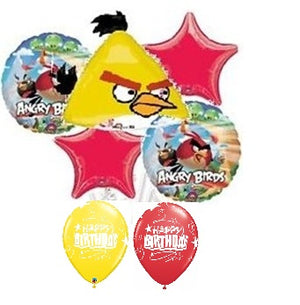 Angry Birds Yellow Birthday Balloon Bouquet