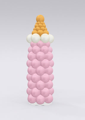 Baby Bottle Pink Balloon Column Sculpture