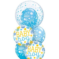 Baby Boy Blue Dots Balloons Bouquet