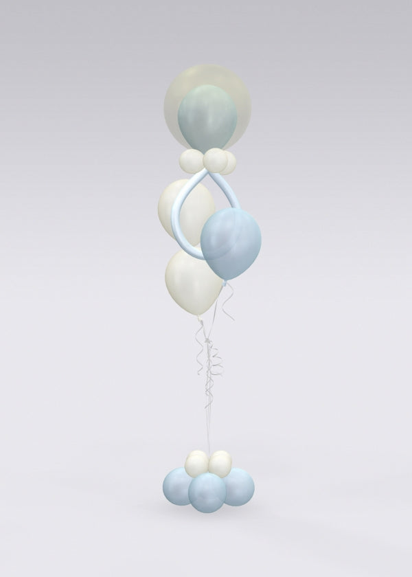 Baby Blue Pacifier Balloons Bouquet Stand Up