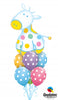 Baby Giraffe Polka Dots Balloon Bouquet with Helium and Weight