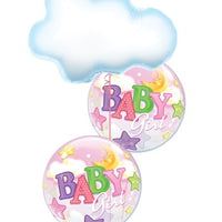 Baby Girl  Cloud Stars and Moon Bubbles Balloon Bouquet