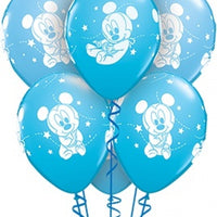 Baby Mickey Mouse Bubble Balloon Bouquet with Helium and Weight