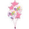Baby Girl Stars and Moon Bubble Balloons Bouquet