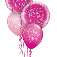Baby Girl Holographic Balloons Bouquet
