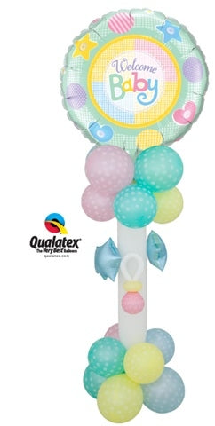 Welcome Baby Pastel Balloons Stand Up