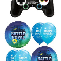 Battle Royal Controller Birthday Balloon Bouquet with Helium Weight
