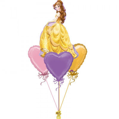 Disney Princess Belle Hearts Balloons Bouquet
